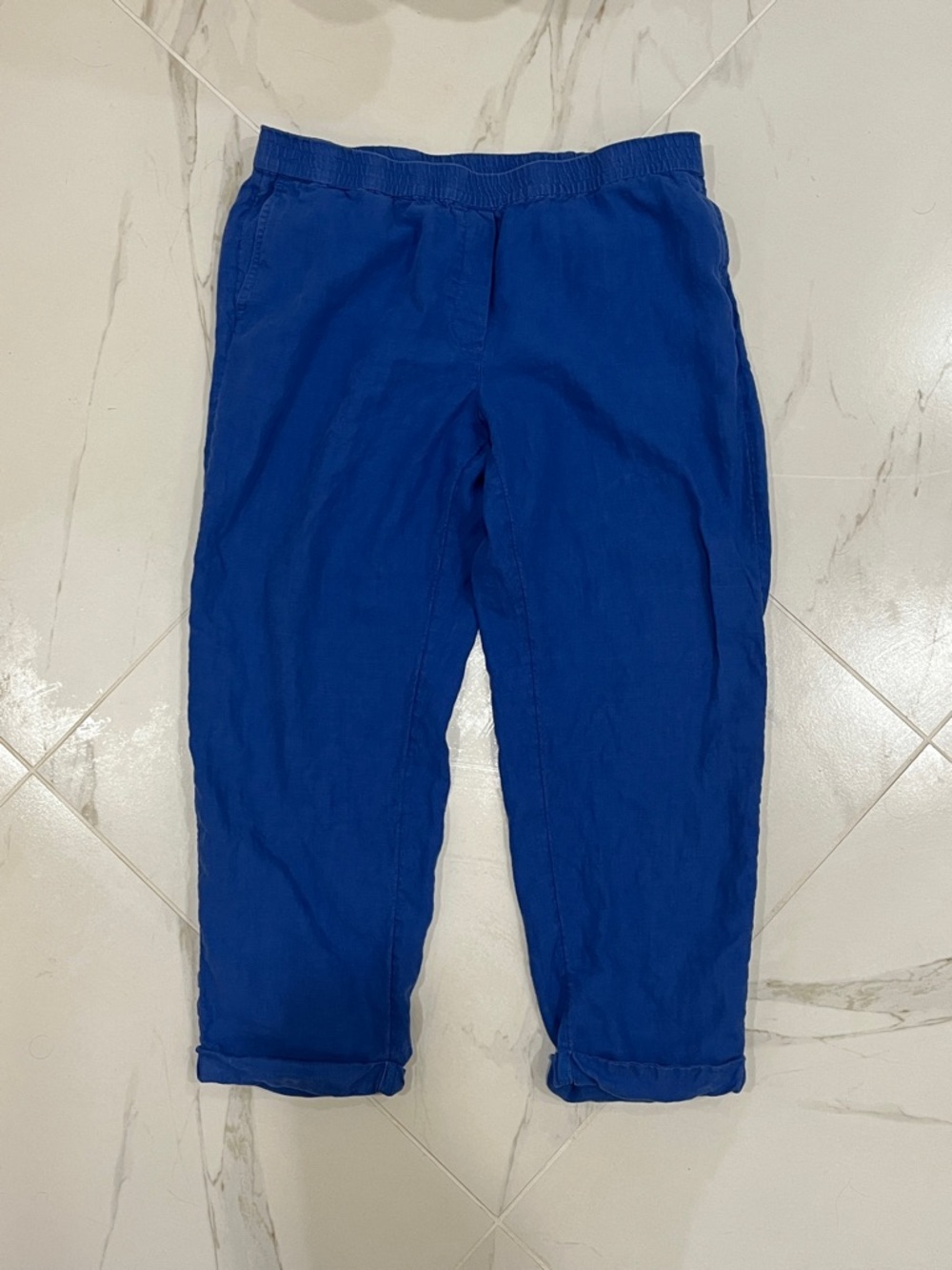 J. Jill Cropped Linen Stretch Pants Loungewear Relaxed Large